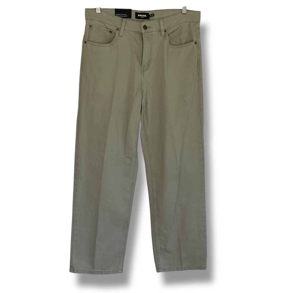 RSQ Jeans Mens Beige Tan Chino Straight Leg Zipper Size 32 NWT